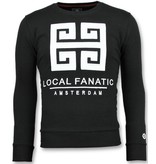 Local Fanatic Greek Border Sweater - Tryck På Tröja Herr - 6350Z - Svart