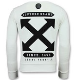 Local Fanatic Off Cross Sweater  - New Sweatshirt Herr - 6356W - Vit