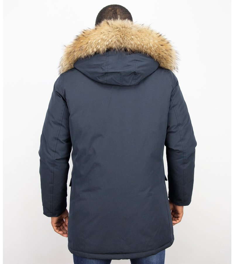 Enos Vinterjackor Wooly Långa - Parka 4 Pocket - PI-7003B - Blå