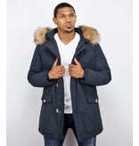 Enos Vinterjackor Wooly Långa - Parka 4 Pocket - PI-7003B - Blå