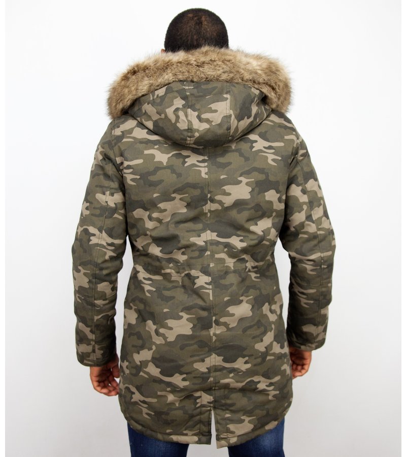 Enos Jacka Med Fuskpälskrage - Tjocka Vinterjackor Man - CA-7065C - Grön