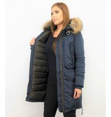 Macleria Parka Damer  -  Quilted Jacka Vinterjacka - DM8836B - Blå