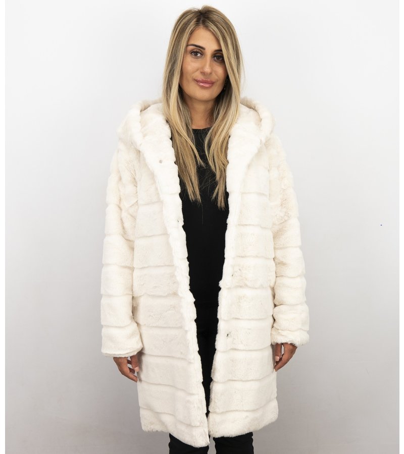 Save Style Pälsjacka dam - Jacka med vit päls - Vit