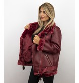 Z-design Shearling Jacka Dam - Jacka med fuskpälskrage  - Bordeaux