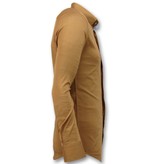 Gentile Bellini Italienska Tomma Skjortor Män - Slim Fit Casual - 3033 - Brun Gentile Bellini Italienska Tomma Skjortor Män - Slim Fit Casual - 3033 - Brun