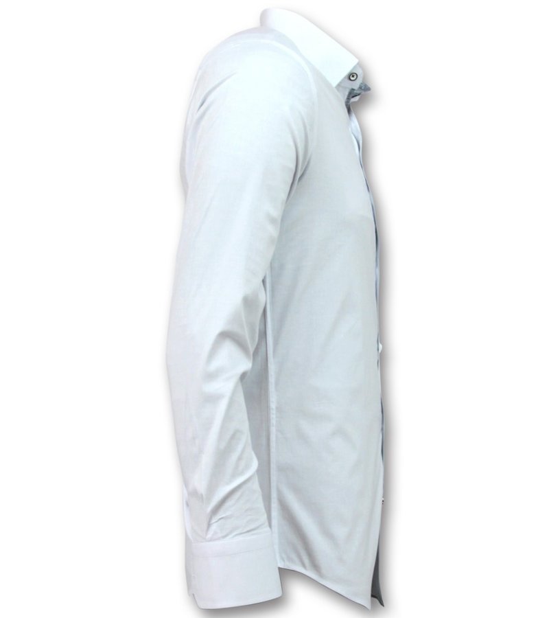 Gentile Bellini Italian Blouse Men - Slim Fit Skjortor - 3034 - Vit