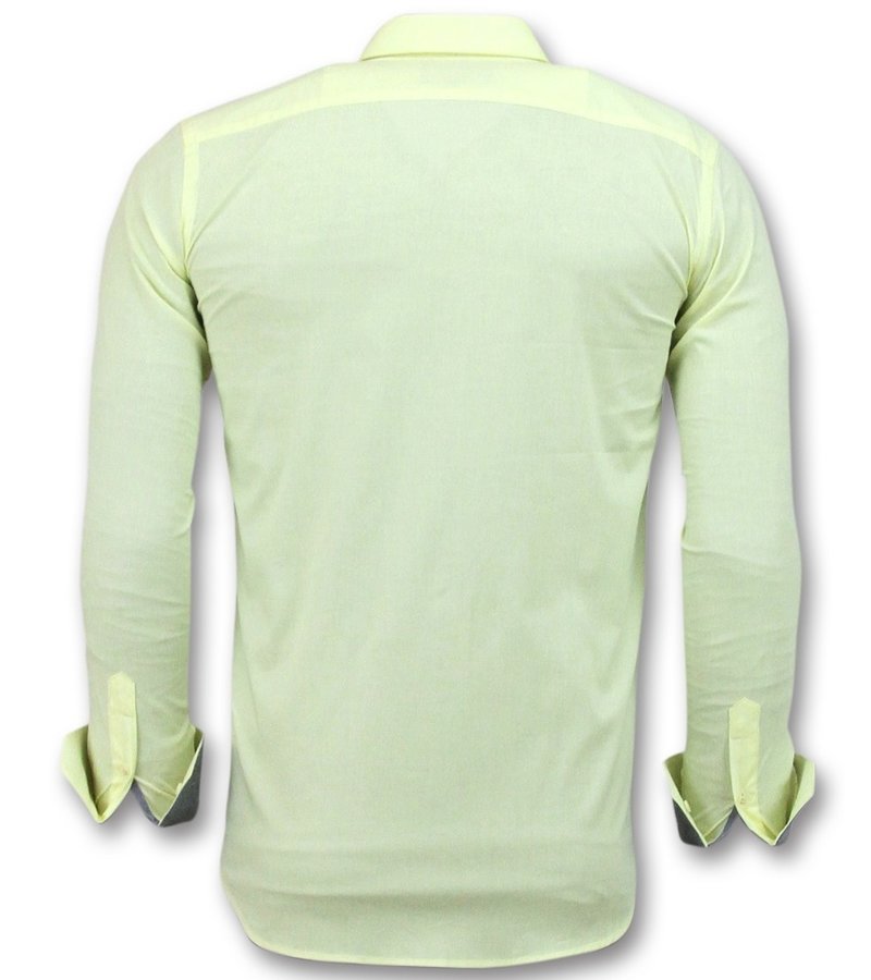 Gentile Bellini Italienska Blanco Blouse Män - Herrskjorta Långärmad - 3035 - Gul