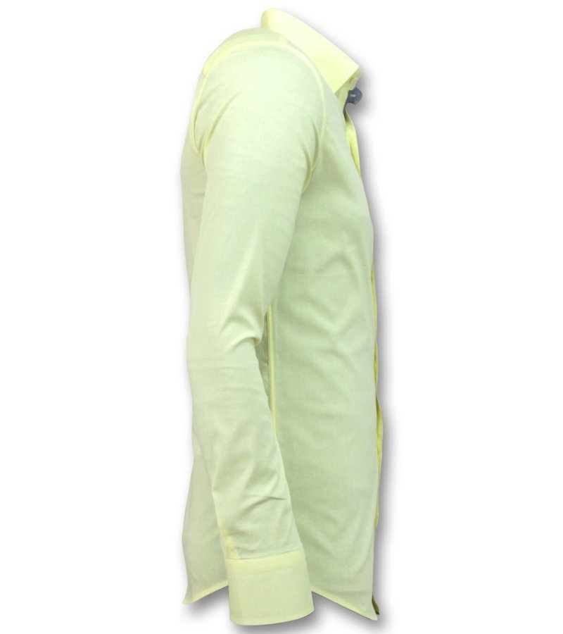 Gentile Bellini Italienska Blanco Blouse Män - Herrskjorta Långärmad - 3035 - Gul