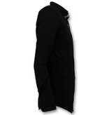 Gentile Bellini Italienska Blanka Blusar Män - Slim Fit Skjortor Business - 3036 - Svart Gentile Bellini Italienska Blanka Blusar Män - Slim Fit Skjortor Business - 3036 - Svart