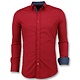 Italienska Blanka Blusar  - Män  Slim Fit Skjortor Business - 3037 - Röd