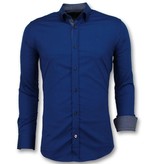 Gentile Bellini Slim Fit Herrtröjor För Män - Blank Blus Företag - 3041 - Blå