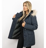 Matogla Vinterjackor Varma - Wooly Jackor Lang Damer - 	5692A-B - Blå Matogla Vinterjackor Varma - Wooly Jackor Lang Damer - 	5692A-B - Blå