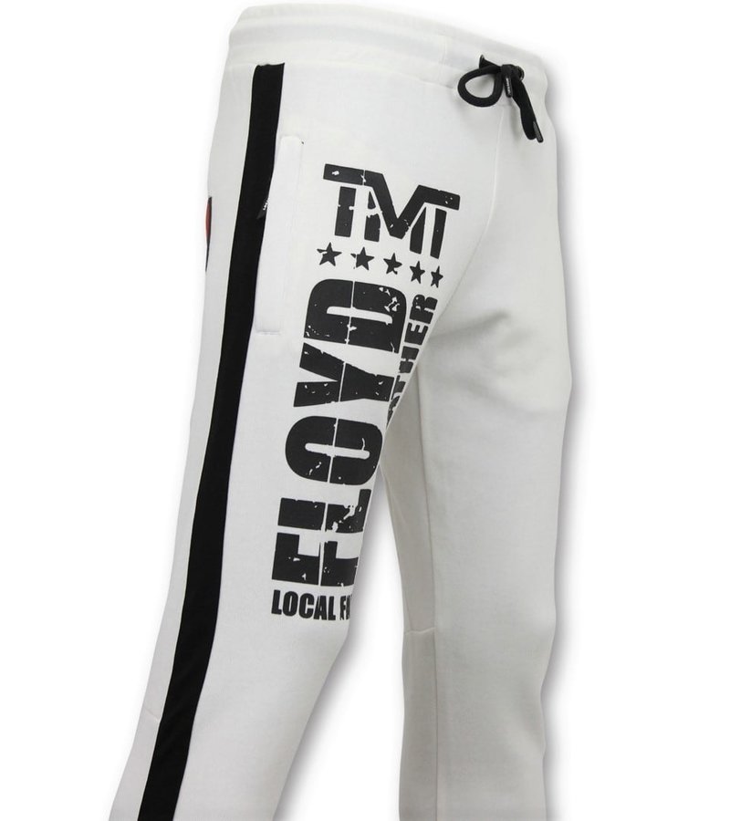 Local Fanatic Exklusiv Joggers Män - Floyd Mayweather Sweat Pants - Vit