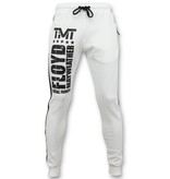 Local Fanatic Exklusiv Joggers Män - Floyd Mayweather Sweat Pants - Vit