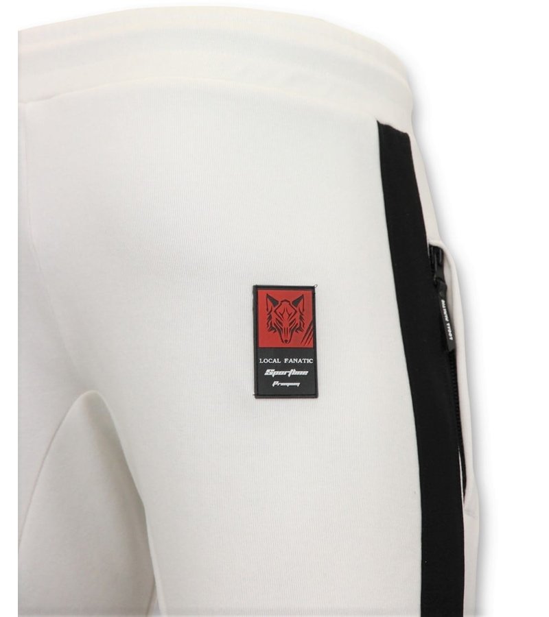 Local Fanatic Exklusiv Joggers Män - Floyd Mayweather Sweat Pants - Vit