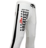 Local Fanatic Exklusiv Sweat Pants Män - Muhammad Ali Training Pants - Vit