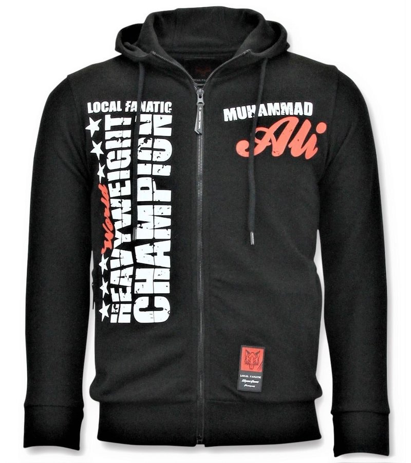 Local Fanatic Exklusiv Sport Vest Män - Muhammad Ali Champion Print - Svart