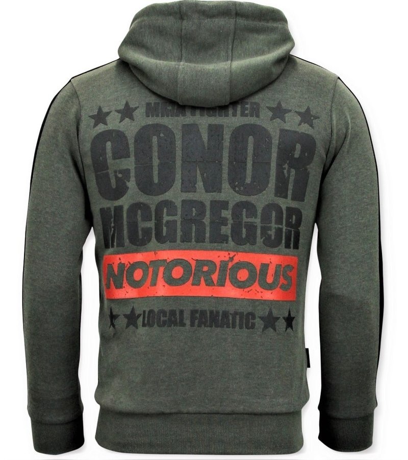 Local Fanatic Exklusiv Training Vest Män - Conor McGregor Hoodie- Grön