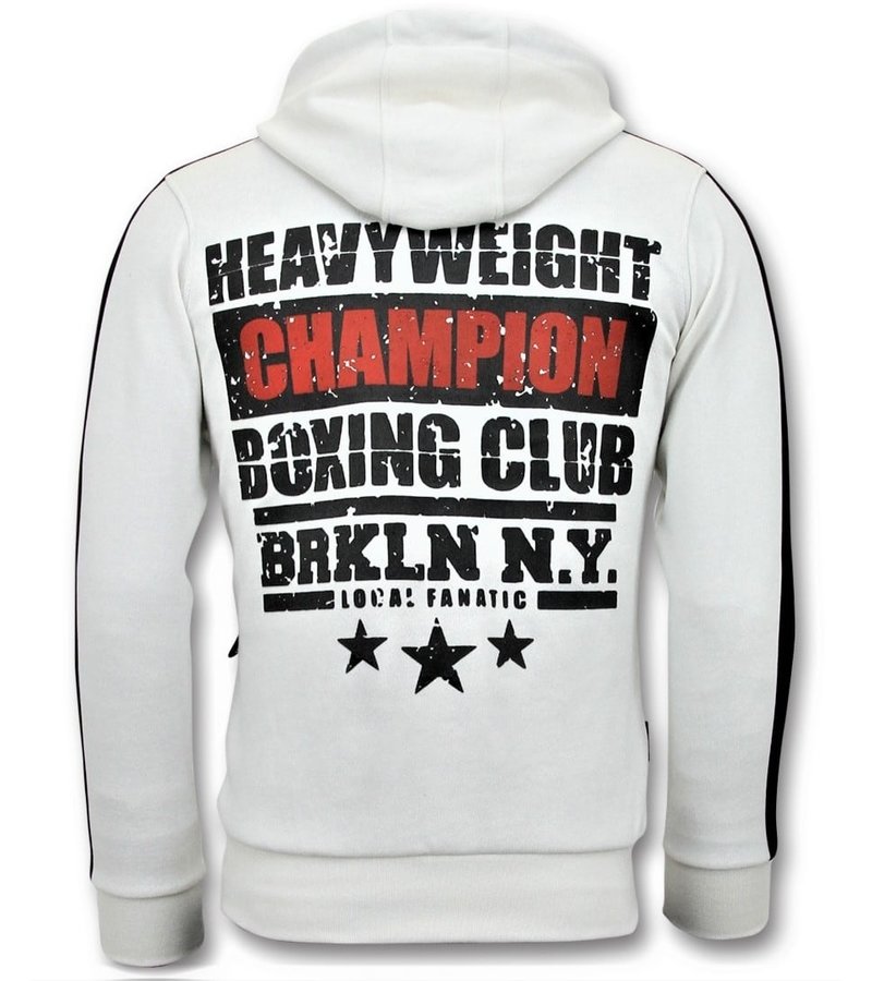 Local Fanatic Exklusiv Män jogging - Iron Mike Tyson Boxing - Vit