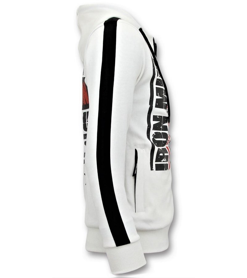 Local Fanatic Exklusiv Män jogging - Iron Mike Tyson Boxing - Vit