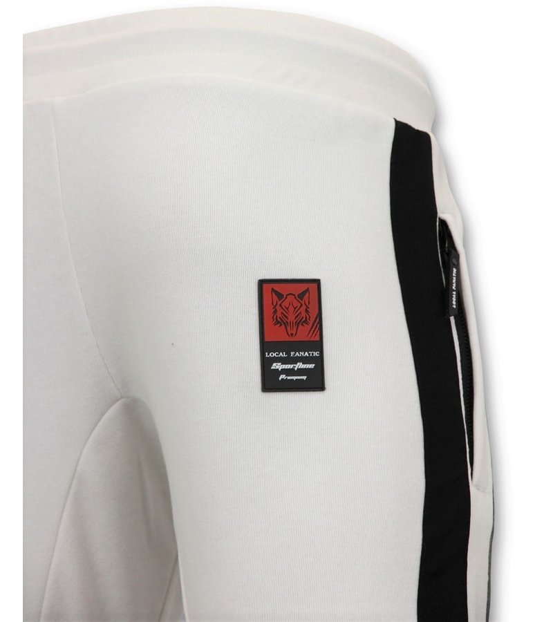 Local Fanatic Exklusiv Män jogging - Iron Mike Tyson Boxing - Vit
