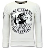 Local Fanatic Strass Sweater Män - Sons of Anarchy Tröja - Vit Local Fanatic Strass Sweater Män - Sons of Anarchy Tröja - Vit
