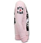 Local Fanatic Lyx Pullover - Rock My World Cat - Pink