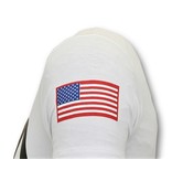 Local Fanatic T-shirt Män med Push - Nasa amerikanska flaggan tröja - vit