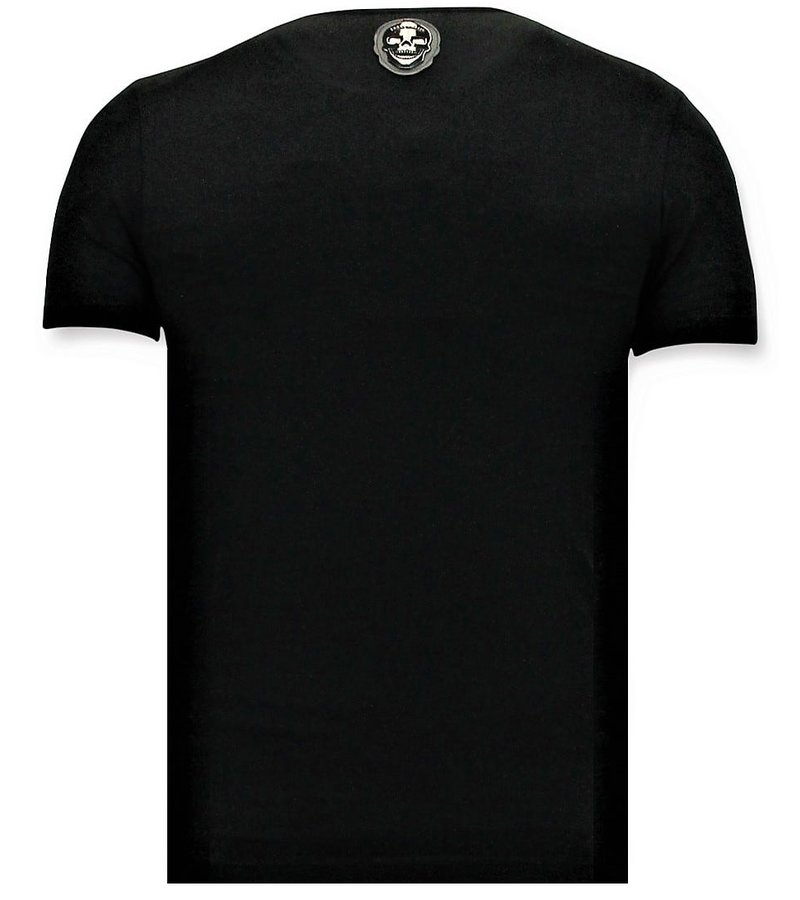 Local Fanatic Tryckt T-shirt Män - NASA amerikanska flaggan tröja - svart
