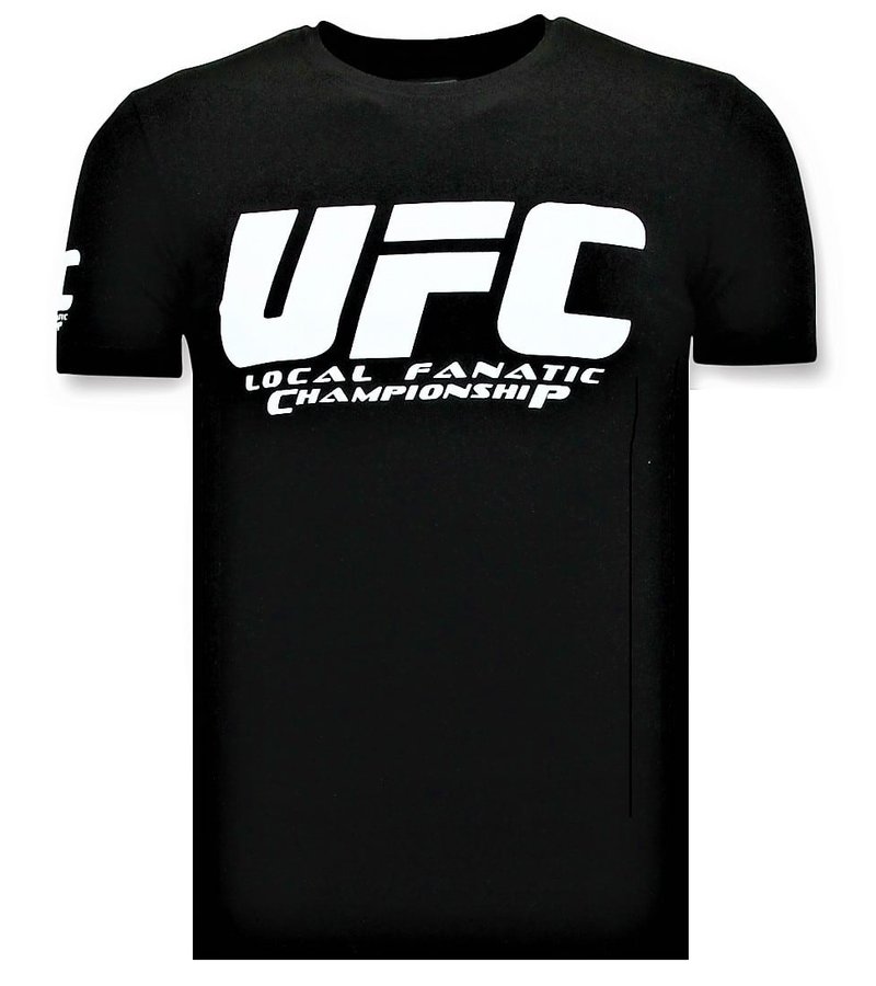 Local Fanatic T-shirt Män - UFC Championship Print - Svart