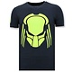T-shirt Män med Push - Predator Neon Print - Blå
