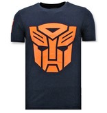 Local Fanatic Cool T-shirt Män - Transformers Print - Blå