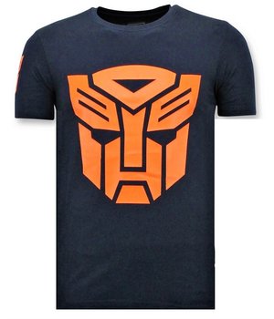 Local Fanatic Cool T-shirt Män - Transformers Print - Blå