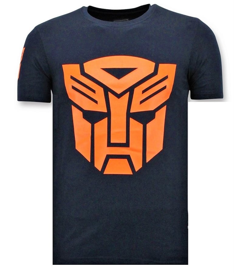 Local Fanatic Cool T-shirt Män - Transformers Print - Blå