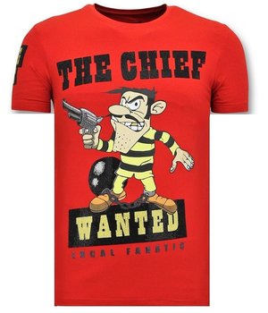 Local Fanatic Exklusiv T-shirt Män - Chief Wanted - 11-6367R - Röd