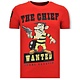 Exklusiv T-shirt Män - Chief Wanted - 11-6367R - Röd