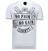 Local Fanatic Exklusiv Män T shirt tryck - Sons of Anarchy MC - 11-6369W - Vit