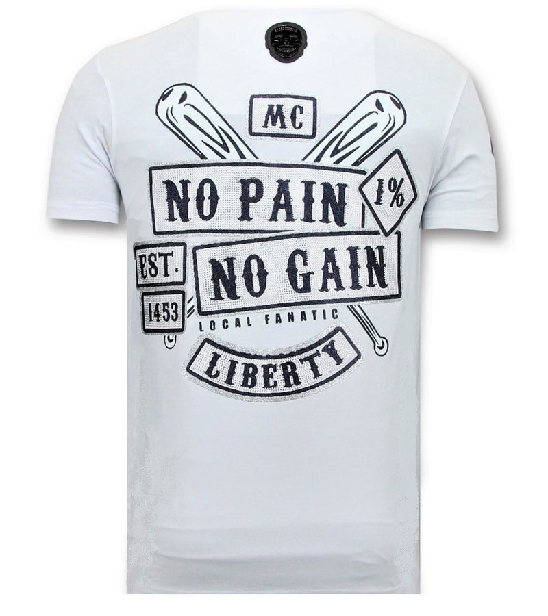 Local Fanatic Exklusiv Män T shirt tryck - Sons of Anarchy MC - 11-6369W - Vit