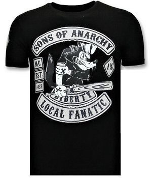 Local Fanatic Män T shirt med tryck - Sons of Anarchy - Svart
