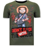 Local Fanatic Cool T-shirt Män - Bloody Chucky Angry Print - Grön