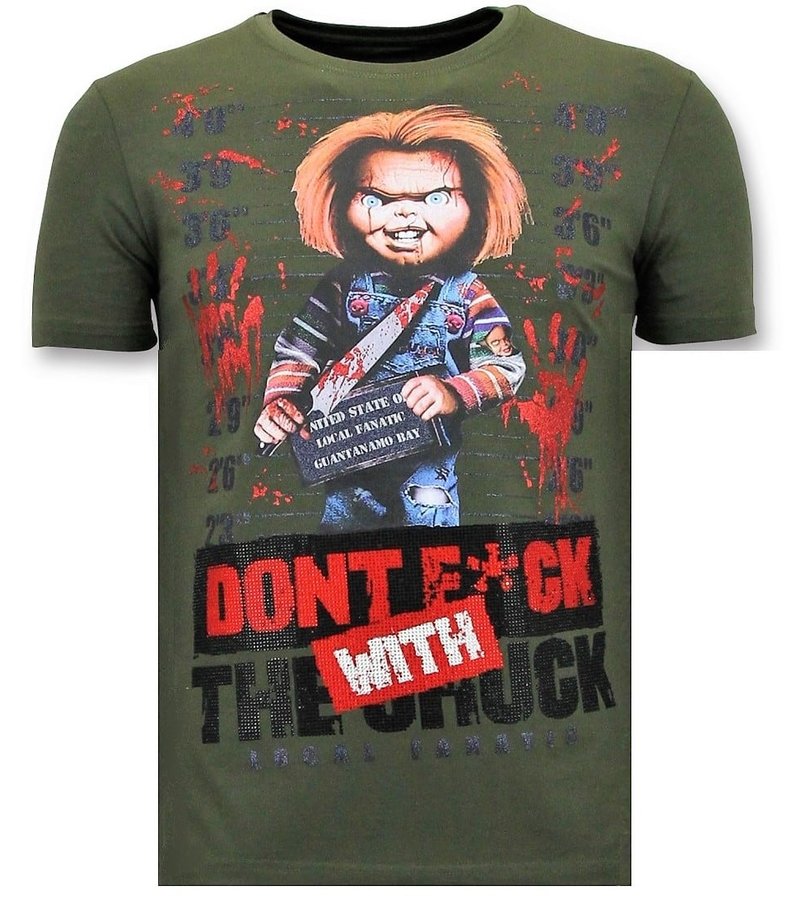 Local Fanatic Cool T-shirt Män - Bloody Chucky Angry Print - Grön