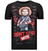 Local Fanatic Cool T-shirt Män - Bloody Chucky Print - Svart