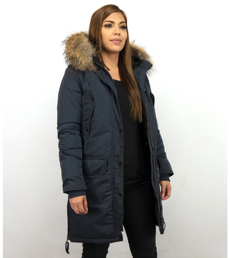 Macleria Parka Damer  -  Quilted Jacka Vinterjacka - DM8836B - Blå