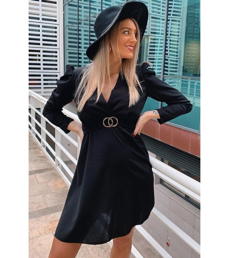 PARISIAN Axelvadd Wrap Front Klänning - kvinnor - Svart