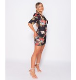 PARISIAN Floral Print Puffed - Bodycon Miniklänning - kvinnor - Svart