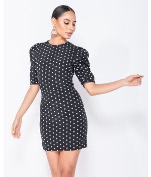 PARISIAN Polka Dot Puffed - Bodycon Miniklänning - kvinnor - Svart