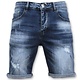 Män Short Pants - Ripped Short - 9085 - Blå