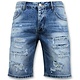 Män Short Pants - Ripped Short - 9073 - Blå