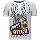Män T shirt Med Tryck - Lita No Bitch - 11-6383W - Vit