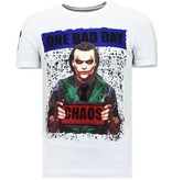 Local Fanatic Tuff Män T-shirt - The Joker Man - 11-6363W - Vit